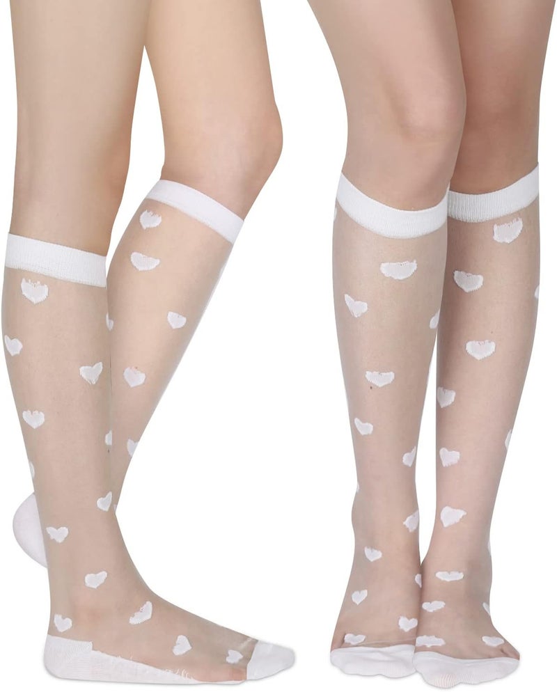 Benefeet Sox Womens Lace Knee High Socks Girls Sheer Mesh Knee High Stockings Cute Fishnet Lolita Calf Sock - Image 2
